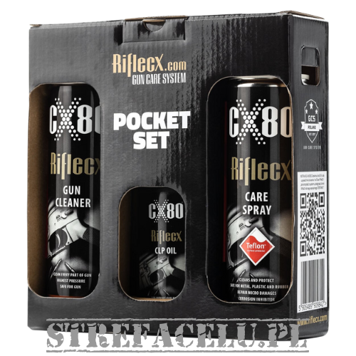 GUNZE 80サイズ クリア 5000m4個セット Pocket Set - Weapon Cleaning Kit - CX80 RiflecX TargetZone