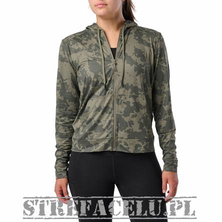Women's Hoodie, Manufacturer : 5.11, Model : PT-R Emily Full-Zip, Color : Ranger Green Camo