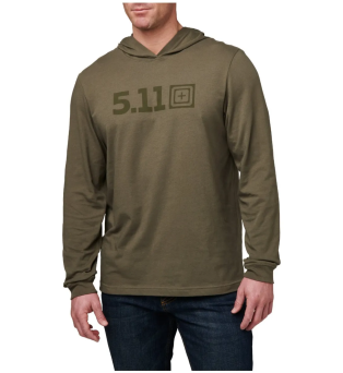 Men's T-shirt, Manufacturer : 5.11, Model : Hooded Long Sleve Tee, Color : Ranger Green