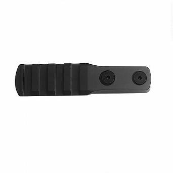 M-Lok polymer picatinny rail 4 notches + flashlight mount, color: black      