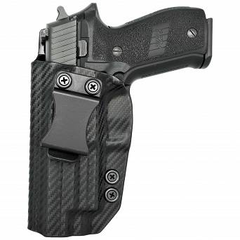 IWB Holster, Compatibility : Sig Sauer P226 with rail, Manufacturer : Concealment Express, Material : Kydex, For Persons : Left Handed, Finish : Carbon