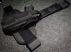 Webbing Holster, Manufacturer : Kajman, Model : Eagle With Pouch, Compatibility : Glock 17, Color : Black