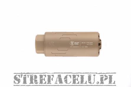 Suppressor, Manufacturer : SilentSteel (Finland), Model : Micro Streamer, Caliber : .223/5.56, Color : FDE