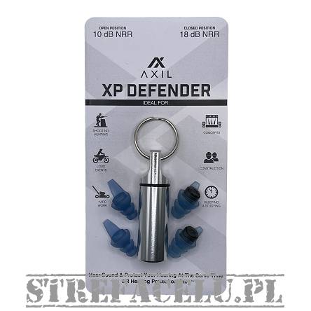 Earplugs; Model : XP Defender, Manufacturer : AXIL, Size : M/L, Color : Blue