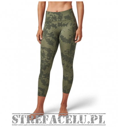 Women's Leggings, Manufacturer : 5.11, Model : PT-R Kaia Capri, Color : Ranger Green Camo