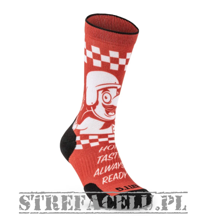 Socks, Manufacturer : 5.11, Model : Sock & Awe Pizza Delivery Sock, Color : Red