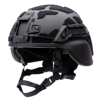 MICH Ballistic Helmet with ARC rails and M Black - Protection Group DK - 418B - MICH-BLACK-M