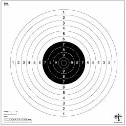 Shooting target (sport pistol 25m) - "Psp-25m",Ring pattern - 10 pieces.