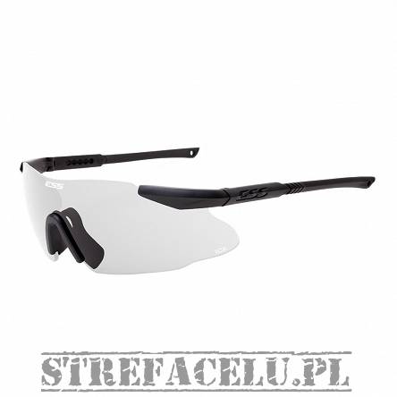 Ballistic Glasses, Manufacturer : ESS, Model : ICE One Clear 740-0005, Frame Color : Black, Visor : Clear