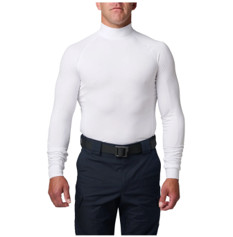 Men's Semi-Golf, Manufacturer : 5.11, Model : Mock Neck Long Sleeve Top, Color : Uniform White