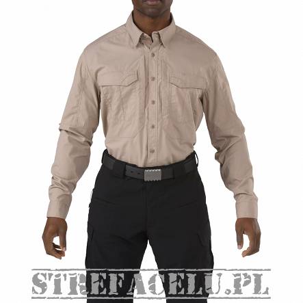 Men's Shirt, Manufacturer : 5.11, Model : Stryke Long Sleeve Shirt, Color : Khaki