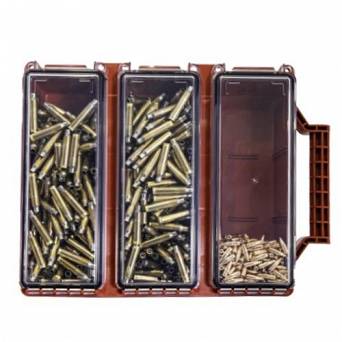 Three Compartment Ammunition Box, Manufacturer : Berrys Mfg, Color : Red + Clear, Compatibility : Multicaliber