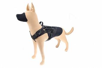 Dog Harness, Manufacturer : Raptor Tactical (USA), Model : K9 Drago Harness, Color : Multicam Black, (Size Selection)