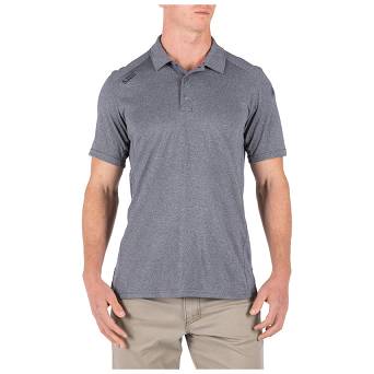 Men's Polo, Manufacturer : 5.11, Model : Paramount Short Sleeve Polo, Color : Mystic Heather