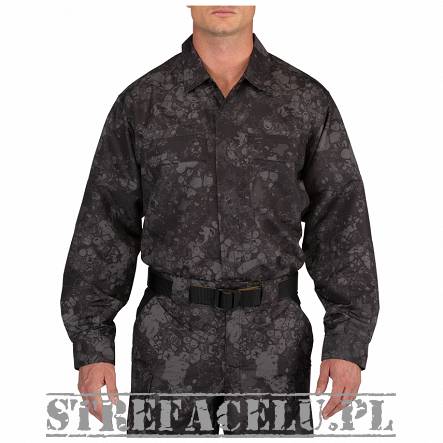 Men's Shirt, Manufacturer : 5.11, Model : GEO7 Fast-Tac Tdu Long Sleeve Shirt, Camouflage : GEO7 Night