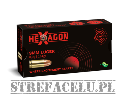 Ammunition GECO Luger 8,0G Hexagon // .9 PARA