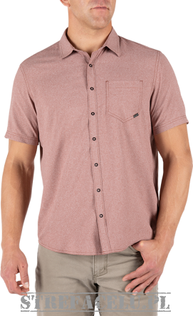 Men's Shirt, Manufacturer : 5.11, Model : Evolution Short Sleeve Shirt, Color : Mahogany Heather