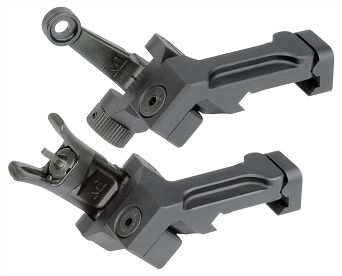 Folding iron sights for AR15/M16, Type : Offset 45, Manufacturer : Midwest Industries