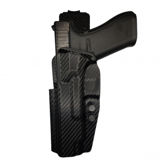 OWB Competition Holster With Belt Mount, Compatibility : Glock 34, Manufacturer : Concealment Express, Material : Kydex, For Persons : Left Handed, Finish : Carbon