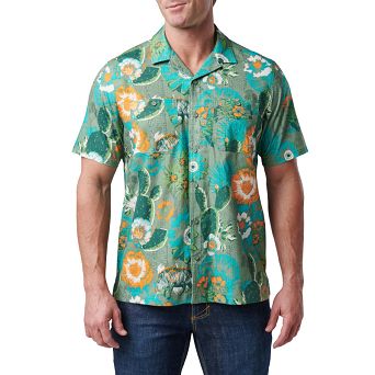 Men's Shirt, Manufacturer : 5.11, Model : Hog Hunters Short Sleeve Shirt Color : Desert Sage Hog Hunter's Floral