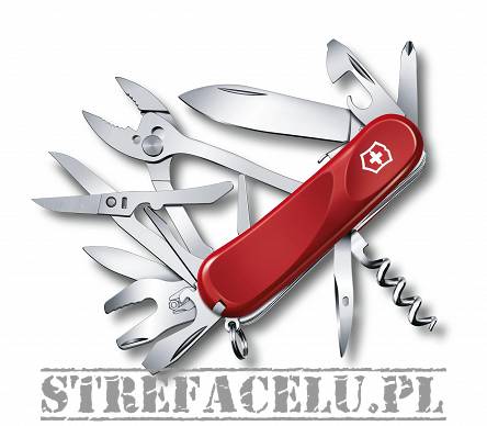 Knife, Manufacture : Victorinox (Switzerland ), Model : Evolution S557 85mm, Color : Red