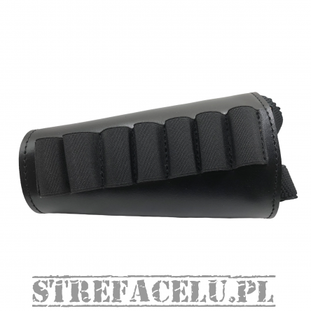 Leather Stock Pouch, Compatibility : Shotguns, Manufacturer : Kajman (Poland), Color : Black