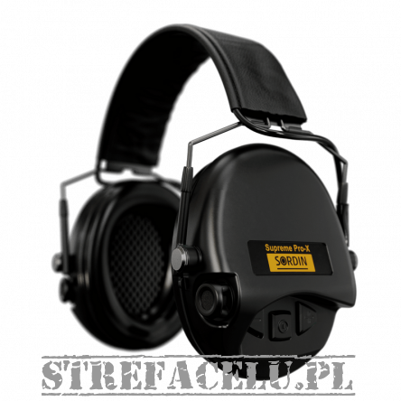 Headphones With Active Noise Canceling, Manufacturer : Sordin (Sweden), Model : Supreme Pro-X Slim, Color : Black