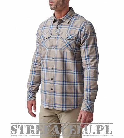 Men's Shirt, Manufacturer : 5.11, Model : Gunner Plaid Long Sleeve Shirt, Color : Bdlnds Tn Plaid