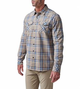 Men's Shirt, Manufacturer : 5.11, Model : Gunner Plaid Long Sleeve Shirt, Color : Bdlnds Tn Plaid