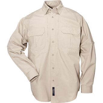 Men's Shirt, Manufacturer : 5.11, Model : Long Sleeve Tactical Shirt, Color : Khaki