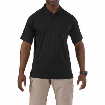 Men's Polo, Manufacturer : 5.11, Model : Performance Short Sleeve Polo, Color : Black