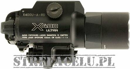 Flashlight + Red Laser, Manufacturer : Surefire, Model : X400U-A-RD