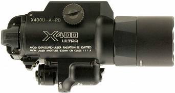 Flashlight + Red Laser, Manufacturer : Surefire, Model : X400U-A-RD
