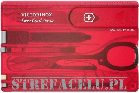 SwissCard Classic, Manufacturer : Victorinox, Color : Transparent Red