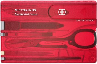 SwissCard Classic, Manufacturer : Victorinox, Color : Transparent Red