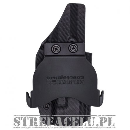 OWB Holster, Compatibility : Sig Sauer P320 FS OR, Manufacturer : Concealment Express, Material : Kydex, For Persons : Left Handed, Finish : Carbon