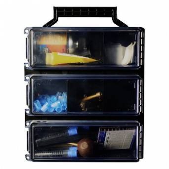 Three Compartment Ammunition Box, Manufacturer : Berrys Mfg, Color : Black + Clear, Compatibility : Multicaliber