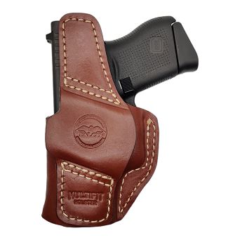 Leather Holster, Manufacturer : Falco Holsters (Slovakia), Type : 2in1 - IWB + OWB, Model : AM02-2329, Hand : Right, Color : Brown