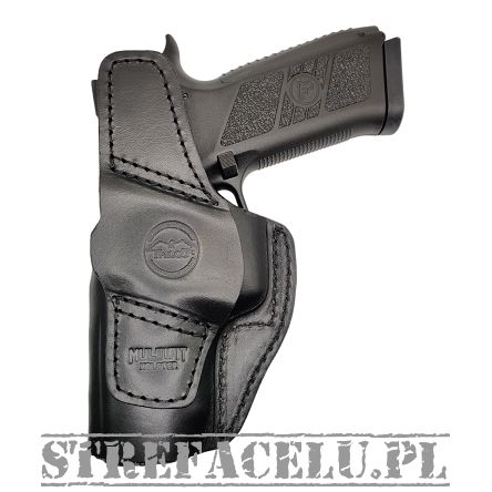 AM02 MultiFit L-Frame Leather Revolver Holster (IWB/OWB), RH, Color: Black