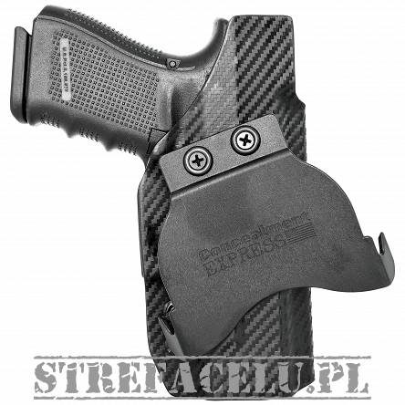 OWB Holster, Compatibility : Glock 17/19/22/23/26/27/31/32/33/34/45, Manufacturer : Concealment Express, Material : Kydex, For Persons : Left Handed, Finish : Carbon
