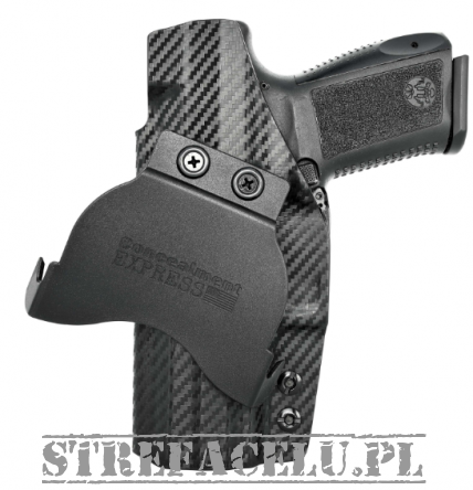 OWB Holster, Compatibility : Canik TP9SF/Elite, Manufacturer : Concealment Express, Material : Kydex, For Persons : Right Handed, Finish : Carbon