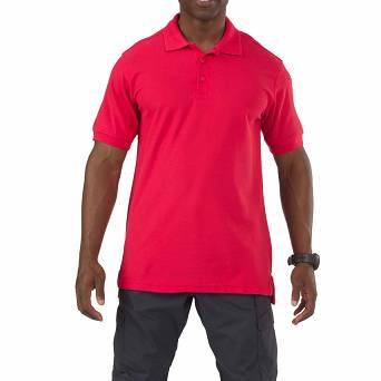 Men's Polo, Manufacturer : 5.11, Model : Utility Short Sleeve Polo, Color : Range Red