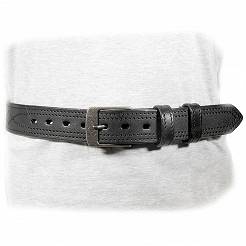 Leather belt, rigid to carry a weapon - black size M (100cm)