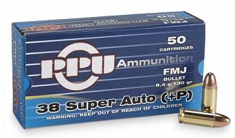 Ammunition PPU - 38 Super Auto FMJ 8,4g // 130grs