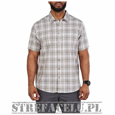 Men's Shirt, Manufacturer : 5.11, Model : Wyatt Short Sleeve Plaid, Color : White Plaid