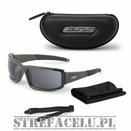 Okulary balistyczne CDI MAX - Mat Olive - Przyciemniane Smoke Gray - ESS -  EE9003-03