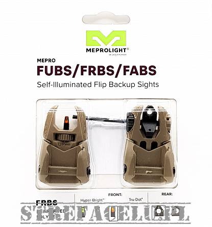 Meprolight FRBS 4 Dot Folding back-up sight set with self-illuminated night sights for AR15/M16, Color : Sandy