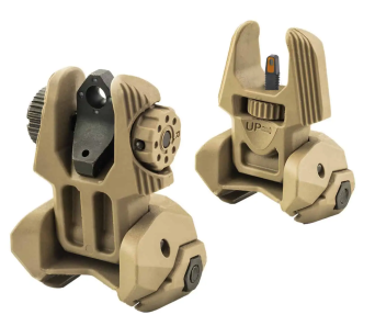 Meprolight FRBS 4 Dot Folding back-up sight set with self-illuminated night sights for AR15/M16, Color : Sandy