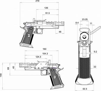 Pistolet Bul Armory SAS II UR SHORTY kal. .38 Super, TIN barrel