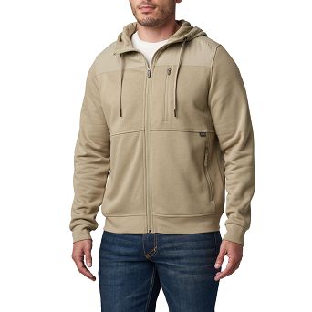 Men's Hoodie, Manufacturer : 5.11, Model : Arms Full Zip Jacket, Color : Silver Tan